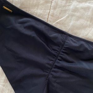 Victoria Secret ruched black swim bottom size Medium
